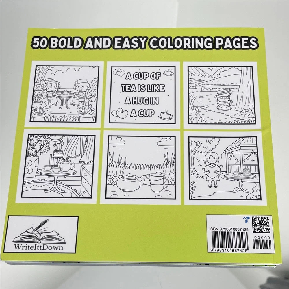 Writeitdown Tea Party Coloring Book - Picture 5 of 6